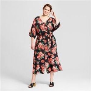 Front wrap floral jumpsuit